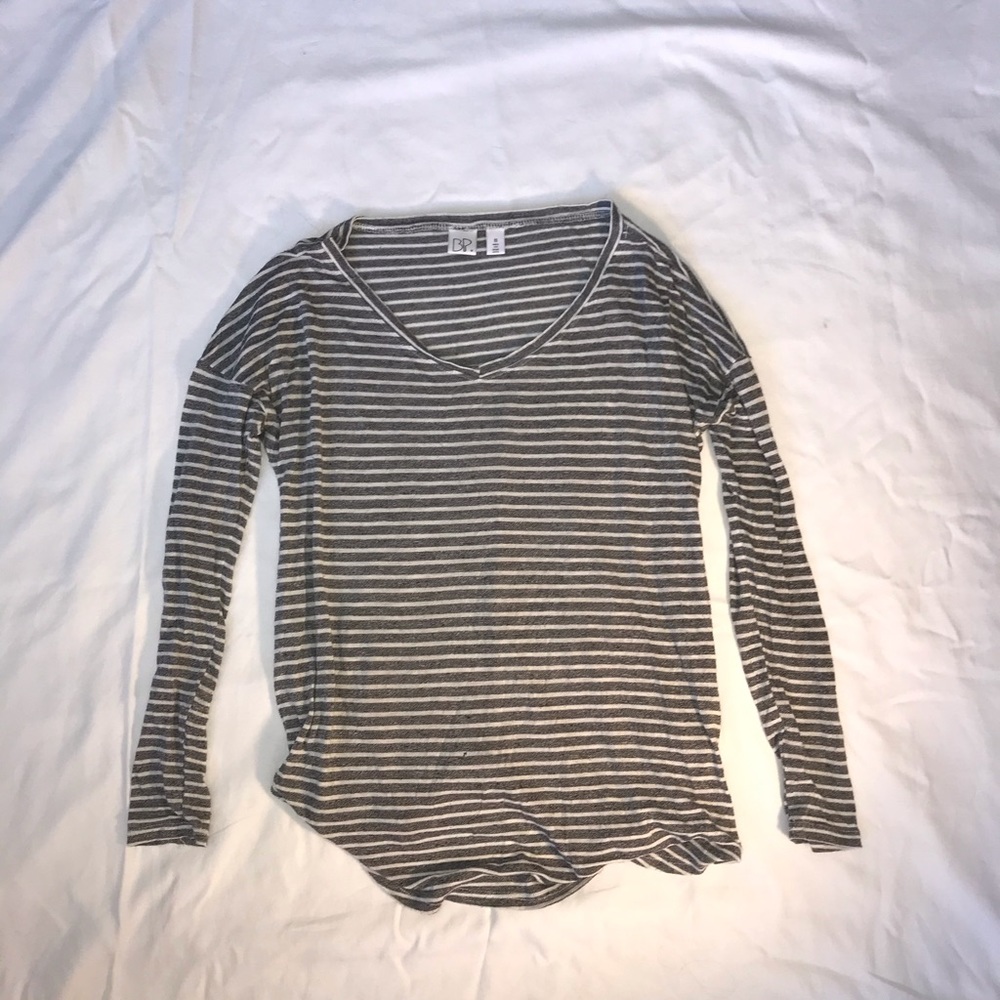 Grey and White Stripped Shirt